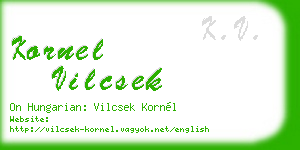 kornel vilcsek business card