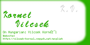 kornel vilcsek business card